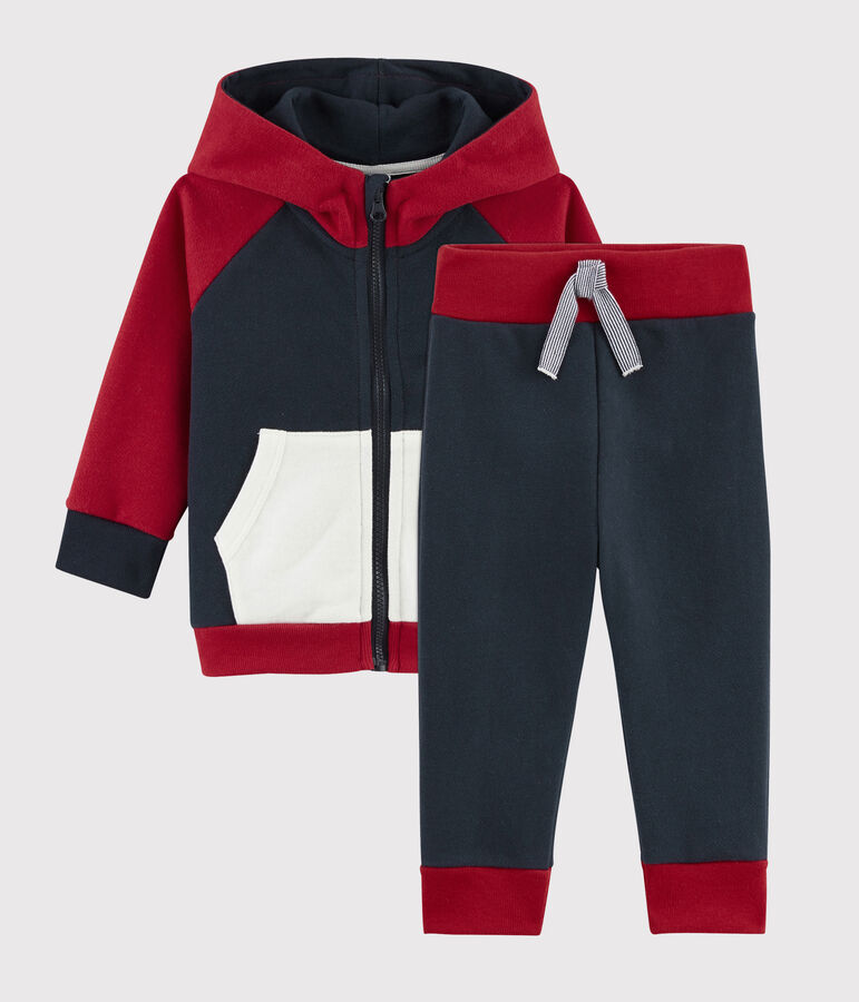 Conjunto de dos piezas para beb&eacute; ni&ntilde;o azul SMOKING/blanco MULTICO