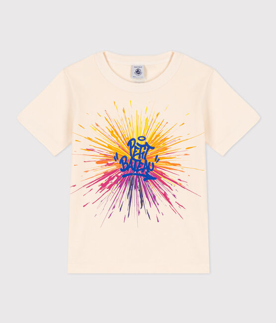 Camiseta de algodón de manga corta para niño blanco AVALANCHE/ MULTICO