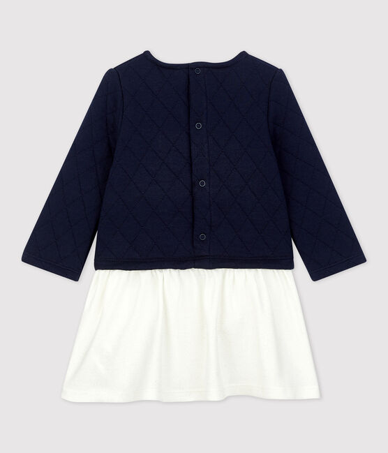 Vestido acolchado de bebé. azul SMOKING/blanco MARSHMALLOW