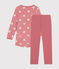 Camisón infantil de terciopelo con estampado de corazones rosa ROSEWOOD/ MARSHMALLOW