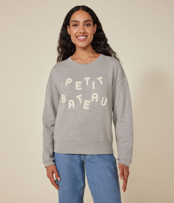 Sudadera de felpa para mujer gris CHATON CHINE
