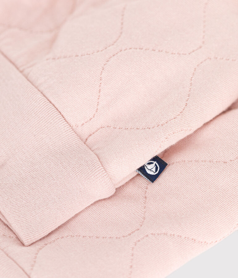 Chaqueta de punto de t&uacute;bico acolchado para beb&eacute; rosa
