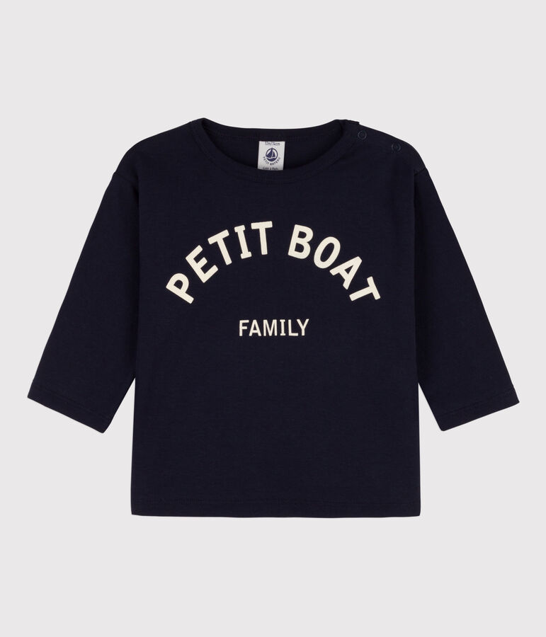 Camiseta de algod&oacute;n de manga larga para beb&eacute; azul