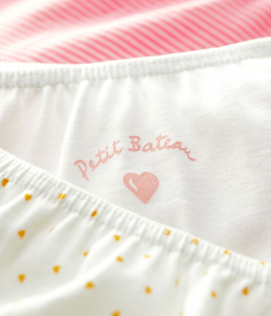 Juego de 3 braguitas con estampado de corazón de niña de algodón variante 1