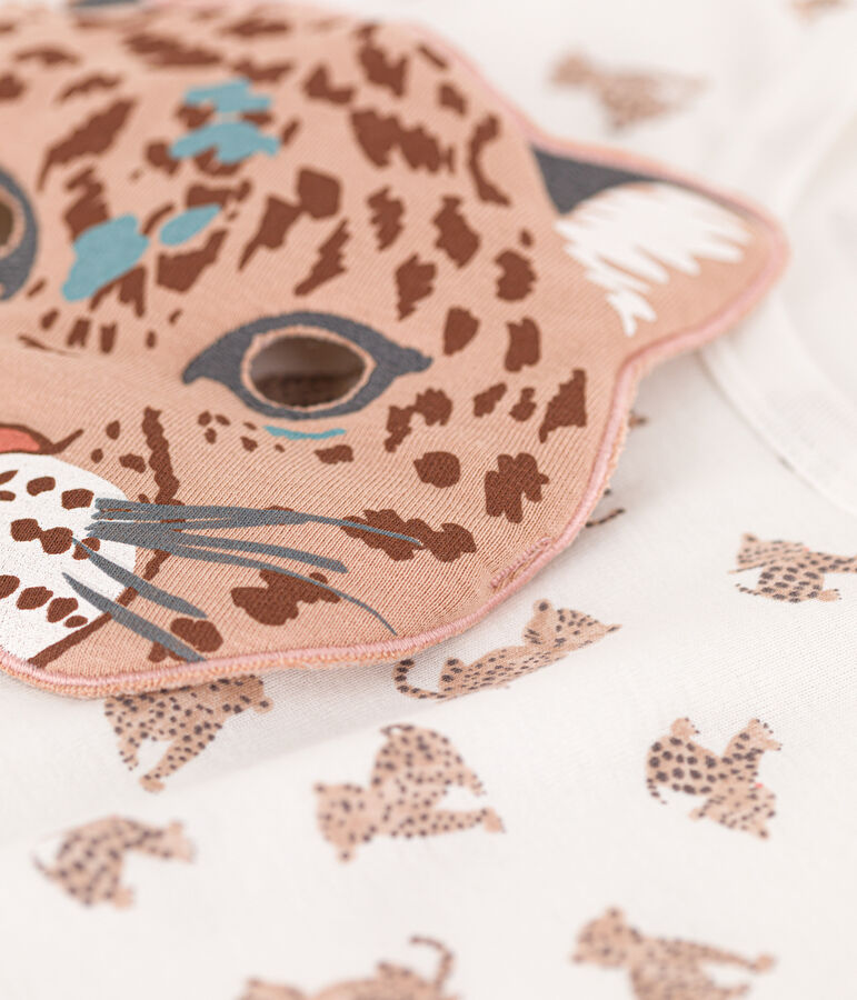 Pijama de algod&oacute;n con m&aacute;scara de ni&ntilde;o/ni&ntilde;a blanco/multicolor