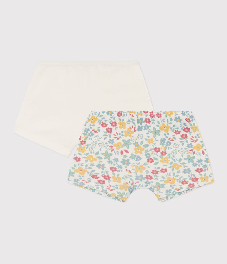 Juego de 2 culottes de algod&oacute;n con flores para ni&ntilde;a multicolor