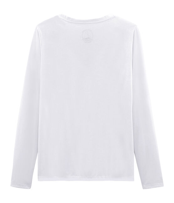 Camiseta manga larga de algodón Sea Island para mujer blanco ECUME