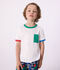Camiseta infantil de manga corta de algod&oacute;n blanco