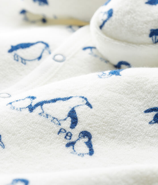 Conjunto de noche de toalla de rizo afelpado extra cálido para bebé blanco MARSHMALLOW/azul MAJOR CN