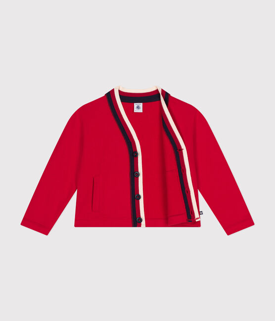Cárdigan de muletón de niño rojo CORRIDA