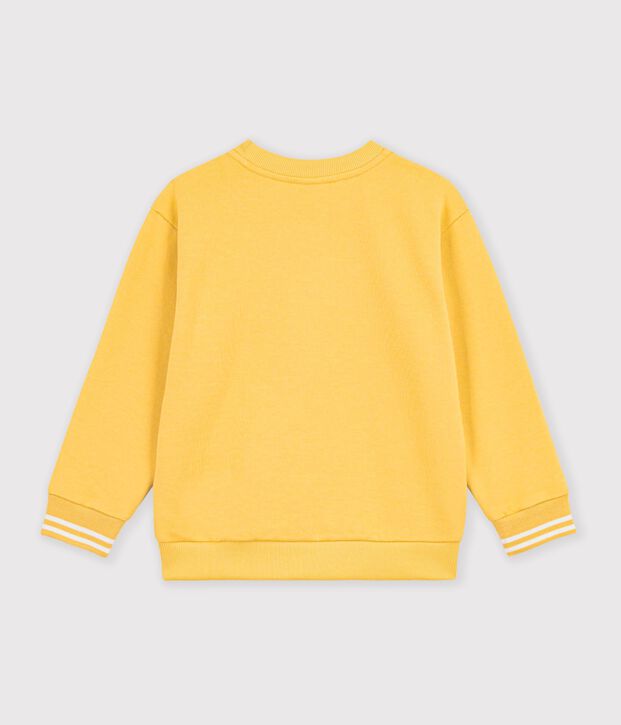 Sudadera infantil lisa de algod&oacute;n amarillo
