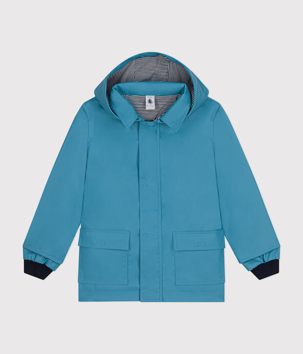 Impermeable emblem&aacute;tico reciclado para ni&ntilde;a/ni&ntilde;o azul