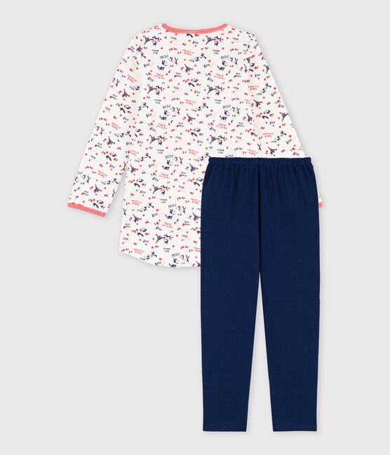 Camisón con «leggings» de niña de algodón orgánico de niña blanco MARSHMALLOW/blanco MULTICO