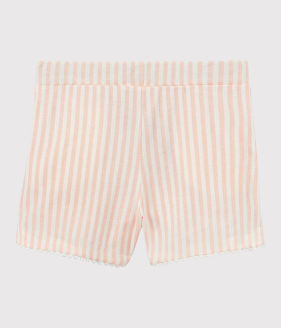 Pantalón corto de punto de niña rosa MINOIS/blanco MARSHMALLOW