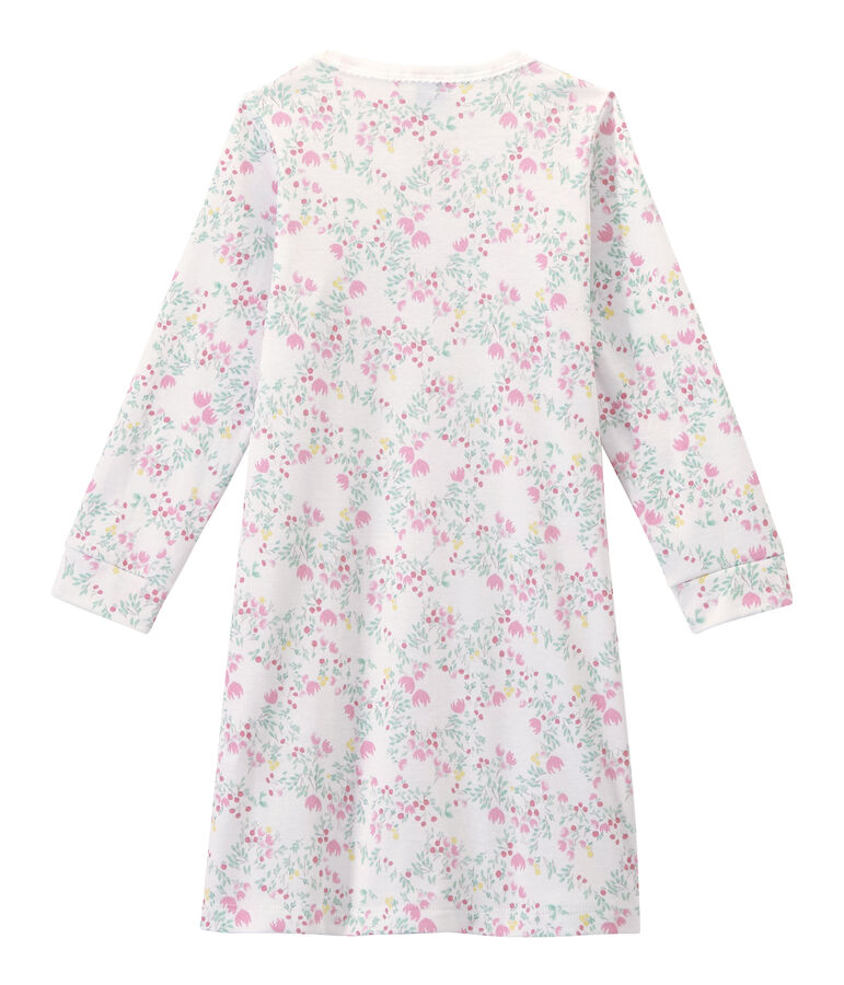 Camis&oacute;n de manga larga estampado para ni&ntilde;a blanco/multicolor