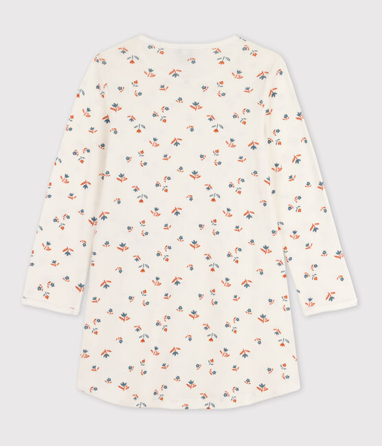 Camisón de algodón con flor para niña blanco MARSHMALLOW/blanco MULTICO