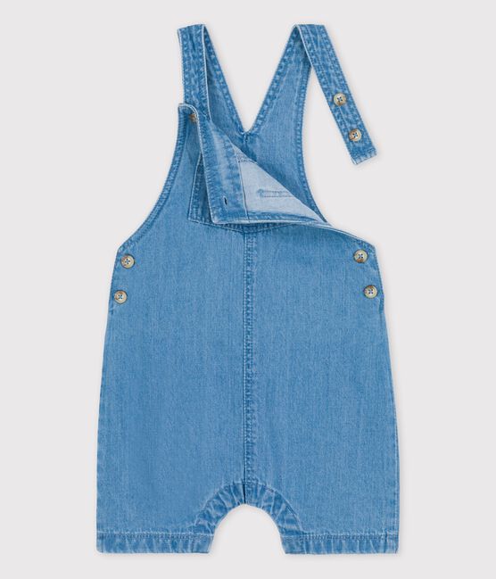 Peto corto de tejido vaquero ligero ecológico de bebé azul DENIM CLAIR
