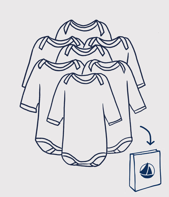 LOTE SORPRESA DE 7 BODIS DE MANGA LARGA PARA BEB&Eacute; NI&Ntilde;A variante 1