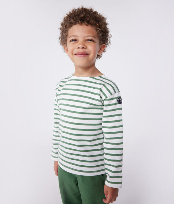 Marinera infantil unisex de algodón de manga larga verde MARSHMALLOW/ PALMERAIE