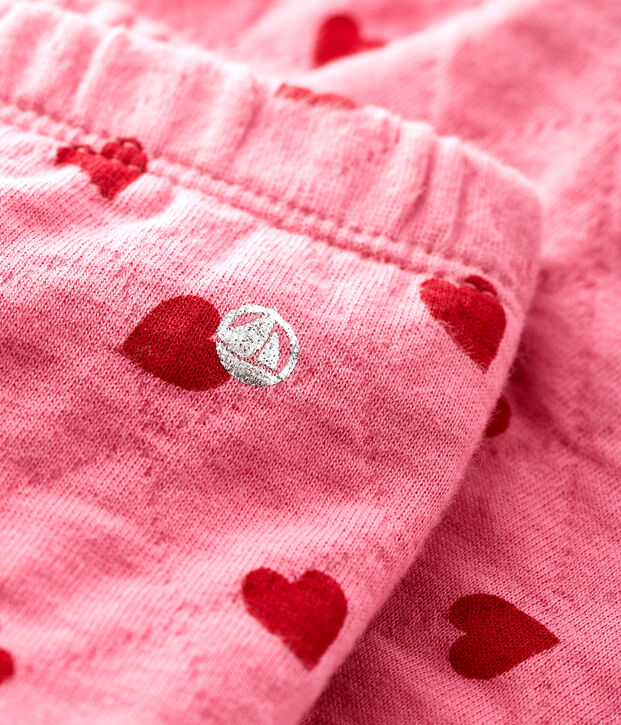 Pantal&oacute;n con motivo para beb&eacute; ni&ntilde;a rosa/rojo