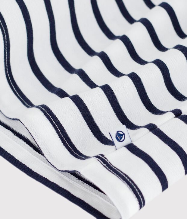 Vestido sin mangas de algod&oacute;n a rayas para beb&eacute; azul/blanco