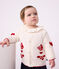 C&aacute;rdigan de punto tricotado de lana y algod&oacute;n con estampados jacquard para beb&eacute; blanco/rojo