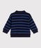 Sudadera de algod&oacute;n a rayas con cuello de polo para beb&eacute; azul/multicolor