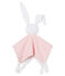 Peluche de conejo para bebé de punto rosa CHARME/blanco MARSHMALLOW