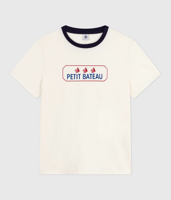 Camiseta Recta de algodón de manga corta para mujer azul MILK/ SOIR