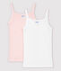 Lote de 2 camisetas de tirantes de algodón de canalé de niña