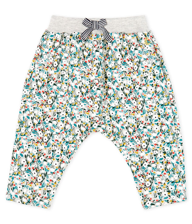 Pantal&oacute;n de mulet&oacute;n estampado para beb&eacute; ni&ntilde;a gris/multicolor