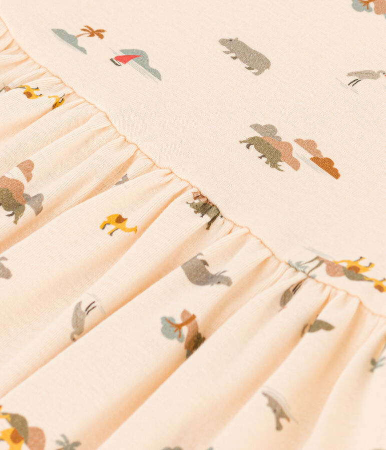 Vestido de algod&oacute;n estampado para ni&ntilde;a crudo/multicolor