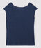 Camiseta de lino lisa de mujer azul MEDIEVAL