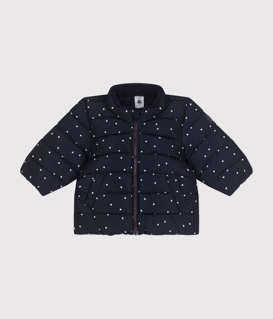 Plumífero estampado con capucha plegable para bebé azul SMOKING/blanco MARSHMALLOW