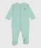 Pijama de algodón a rayas para bebé verde ALOEVERA