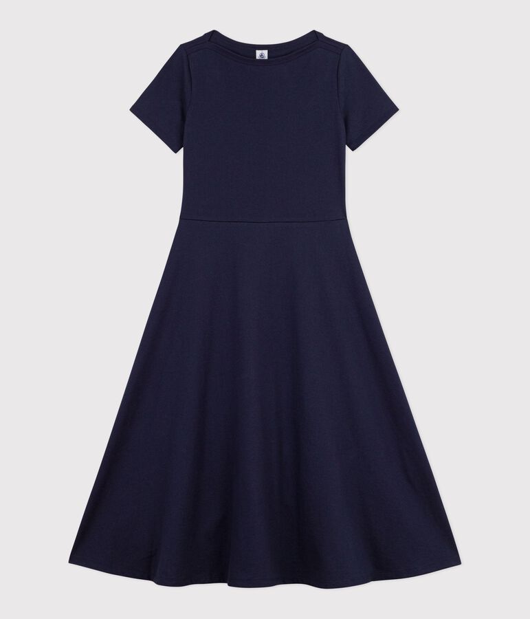 Vestido largo de algod&oacute;n para mujer azul