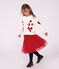 Falda infantil lisa y larga de tul rojo