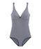 Body sin mangas de punto extrafino para mujer azul ABYSSE/blanco LAIT