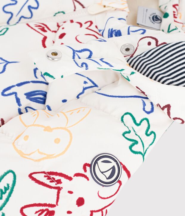 Plum&iacute;fero de poli&eacute;ster con estampado de animal para beb&eacute; crudo/multicolor