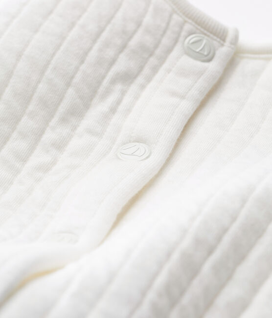 Cárdigan de tela túbica acolchada para bebé niña blanco MARSHMALLOW