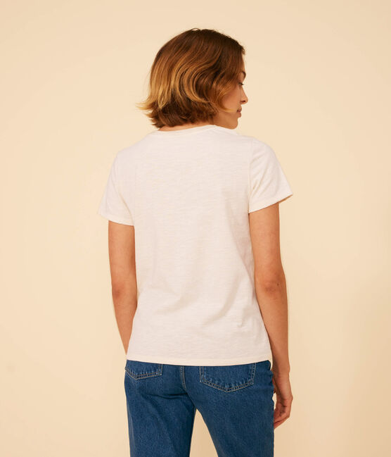 Camiseta La Recta de algodón con cuello redondo para mujer crudo AVALANCHE