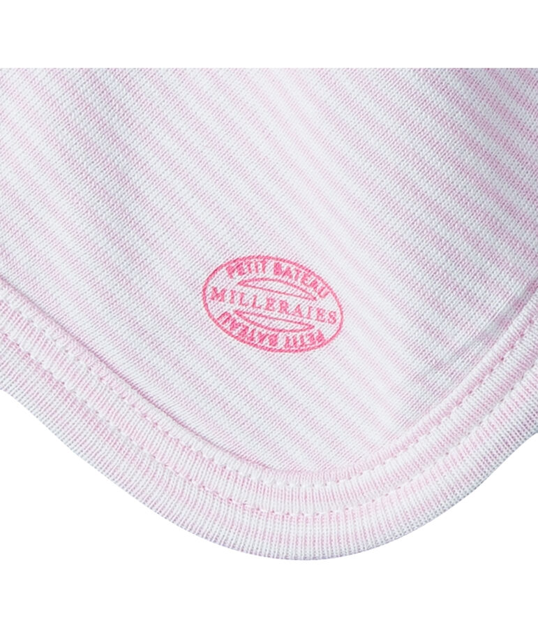 Peluche de conejo para beb&eacute; de punto blanco/rosa