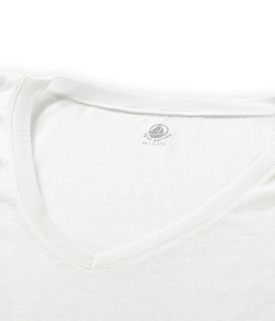 Camiseta manga corta de algodón ligero para mujer blanco MARSHMALLOW