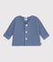 Cardigan b&eacute;b&eacute; tricot point mousse en coton uni azul
