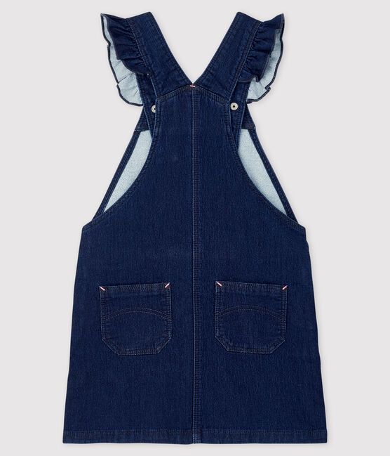 Vestido peto vaquero de niña azul DENIM BLEU FONCE