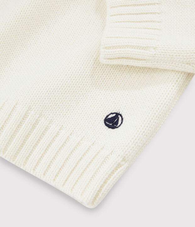 Jersey de lana y algod&oacute;n para ni&ntilde;o blanco/multicolor