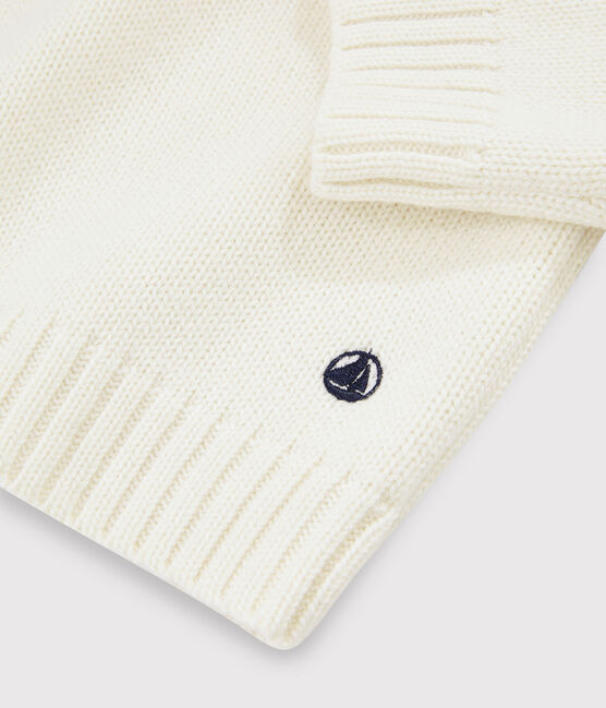 Jersey de lana y algodón para niño blanco MARSHMALLOW/blanco MULTICO
