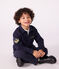 Sudadera infantil lisa tipo polo de algodón azul SMOKING