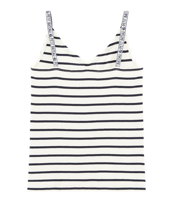 Camiseta de tirantes para mujer blanco MARSHMALLOW/azul SMOKING
