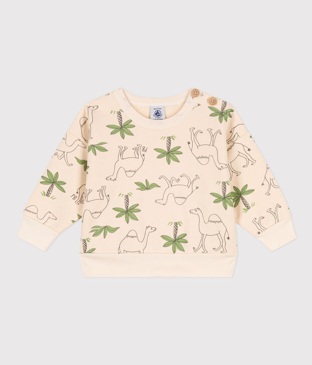 Sudadera de mulet&oacute;n estampado para beb&eacute; crudo/multicolor